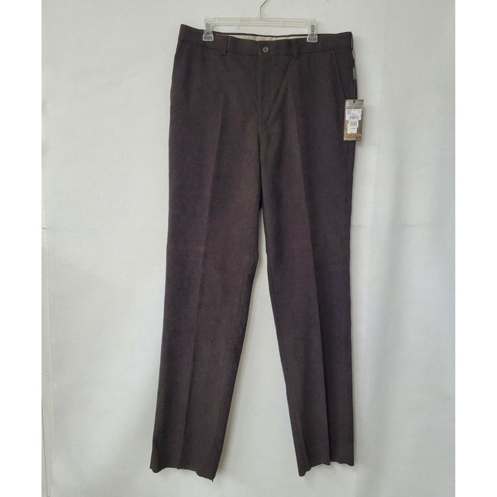 Linea Naturale Pant Men 35 Brown Lightweight Corduroy Dress Trouser Unhemmed New